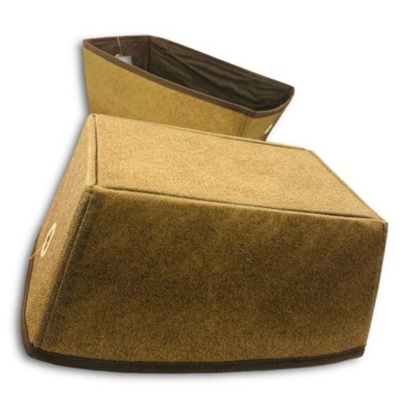 Essentials Fabric Storage Container Lot of 3 - Brown & Cream. NEW! - Picture 4 of 10